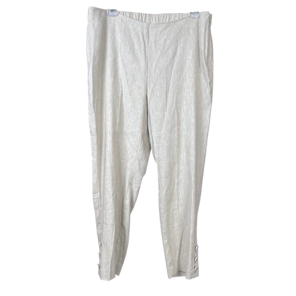 J Jill Linen Stretch Pants Women Sz M Petite